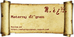 Materny Ágnes névjegykártya