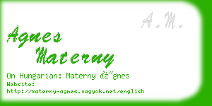 agnes materny business card